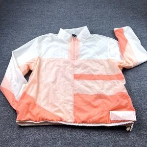 Nike Vintage Windbreaker Anorak Pullover 1/4 Zip White Peach Mesh Lined XXL